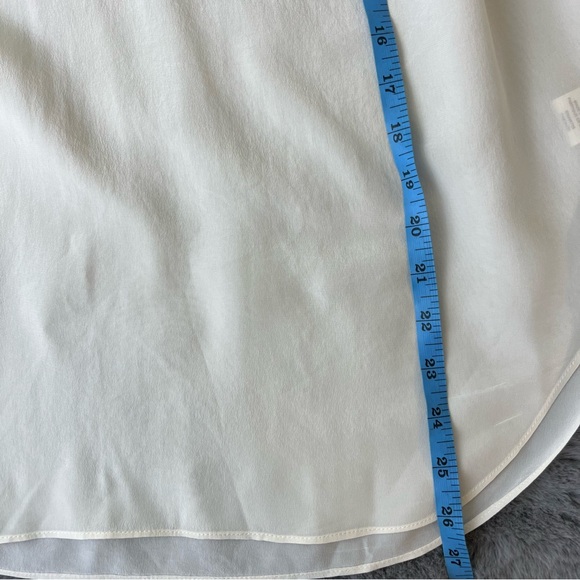 Rebecca Taylor Two Tone Scoop Neck Short Sleeve Silk Blouse - Size 4 - Picture 11 of 11